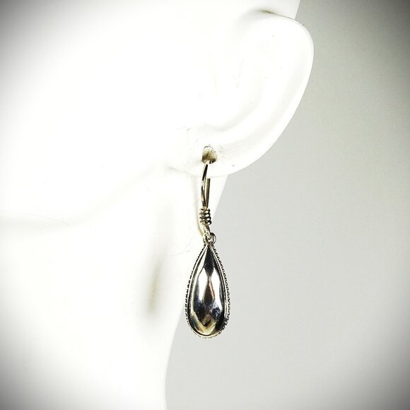 LAGOS Caviar Rock Collection Sterling Silver Faceted Teardrop Dangle Earrings - Picture 5 of 9